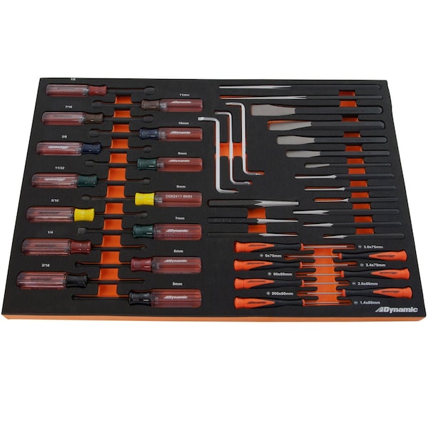 41Pcs Screwdriver, Nut Driver, Punch & Chisel Set W/ Foam Tool Orgnzr